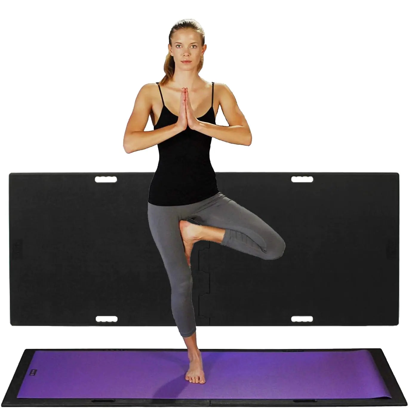 Yoga Mat Board for Carpet or Outdoors | Black | Portable Floor to Enhance Yoga Pilates or Ballet Barre Exercise | Sturdy & Thick | by LifeBoard - MUSCLEXXX STORE