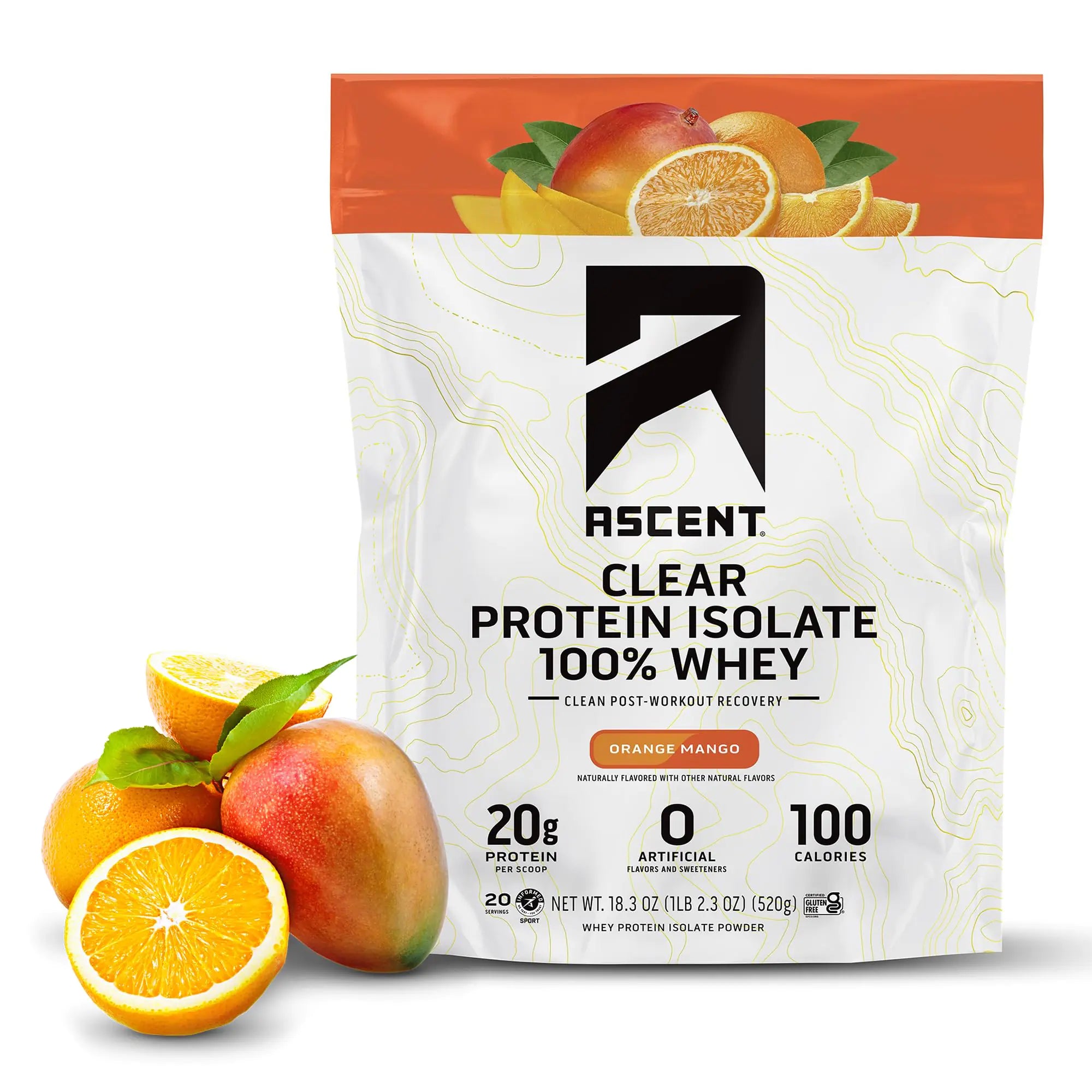 Ascent Clear Whey Protein Isolate - Orange Mango - MUSCLEXXX STORE