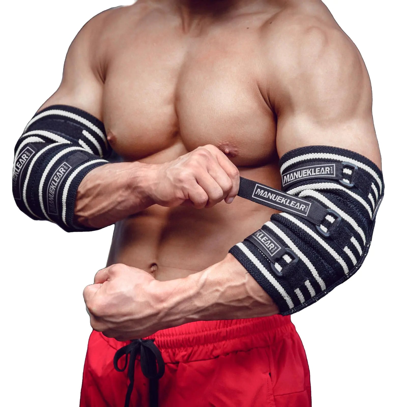 MANUEKLEAR Elbow Sleeves for Weightlifting Elbow Compression Sleeves for Men Adjustable Elbow Wraps for Weightlifting (XXL(14"-15")) - MUSCLEXXX STORE