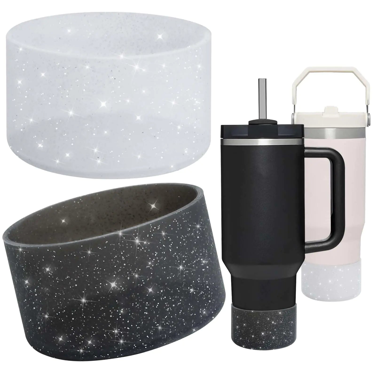 2Pcs Protective Silicone Boot for Stanley Quencher Adventure 40oz 30oz & Stanley IceFlow 20oz 30oz Protective Cup Bottom Sleeve Cover for Bottles with 2.8-3in Bottom Stanley Cup Accessories