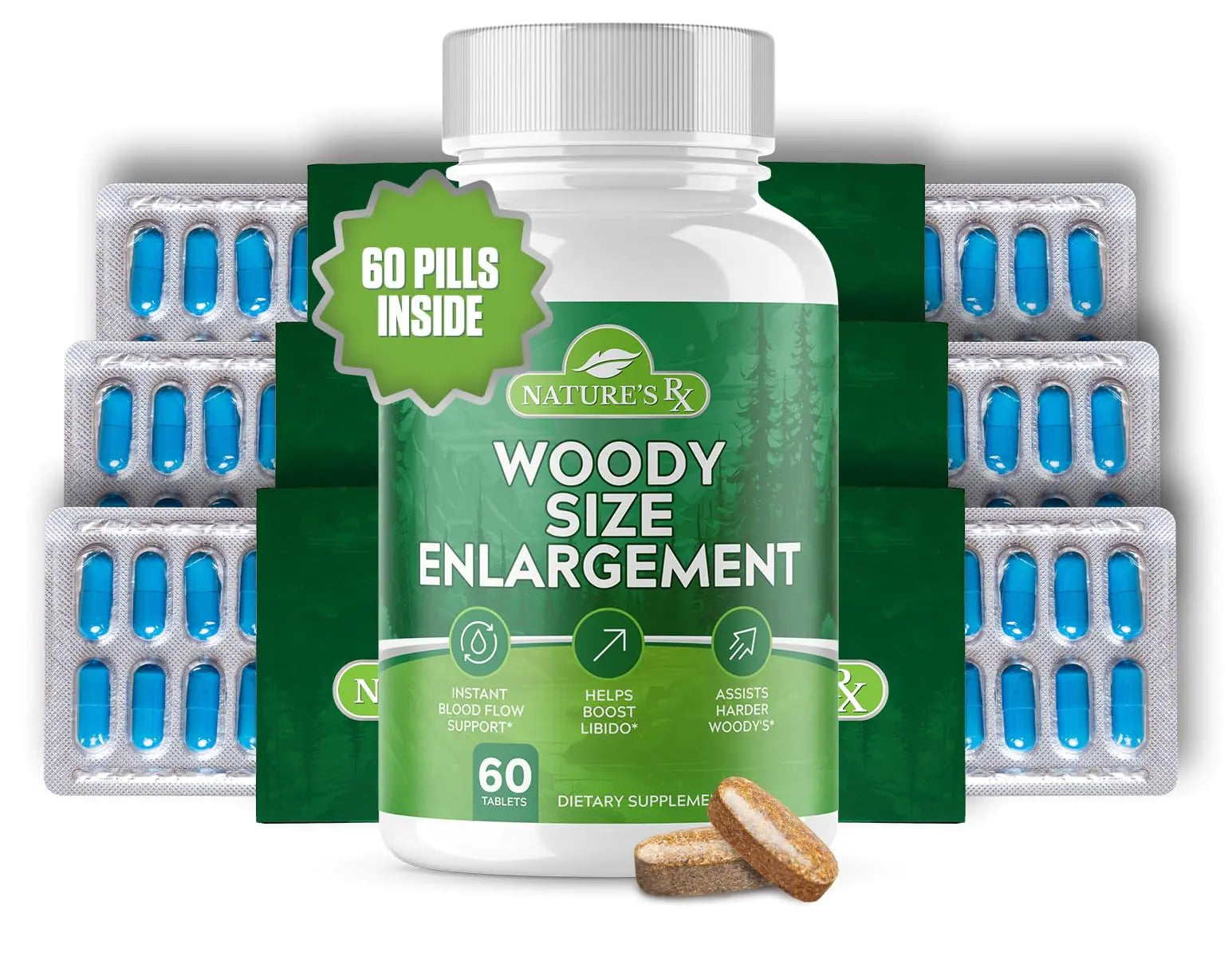 Natures RX | #1 New Blood-Flow Men’s Erection Support for Hardness Firmness & Size | Male Enhancement to Grow 3-7” | L-Arginine + 18 Powerful Ingredients | Fast Acting Mega Dosage - 60 Tablets - MUSCLEXXX STORE