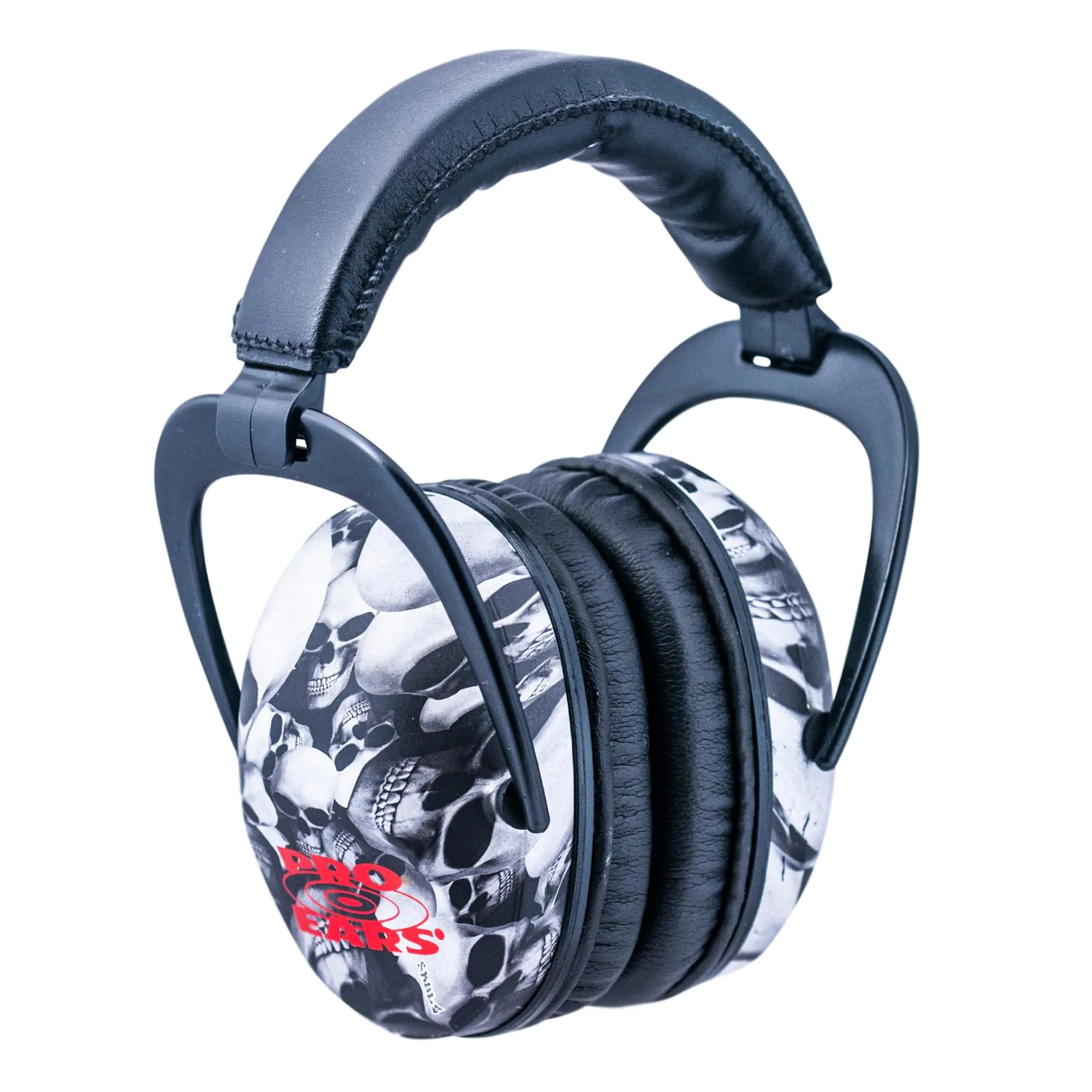 Pro Ears Ultra Sleek Passive Hearing Protection Ear Muffs Superior Comfort for Long Gun Use Indoor and Outdoor Range NRR 26 Made in USA Adjustable and Padded Skulls