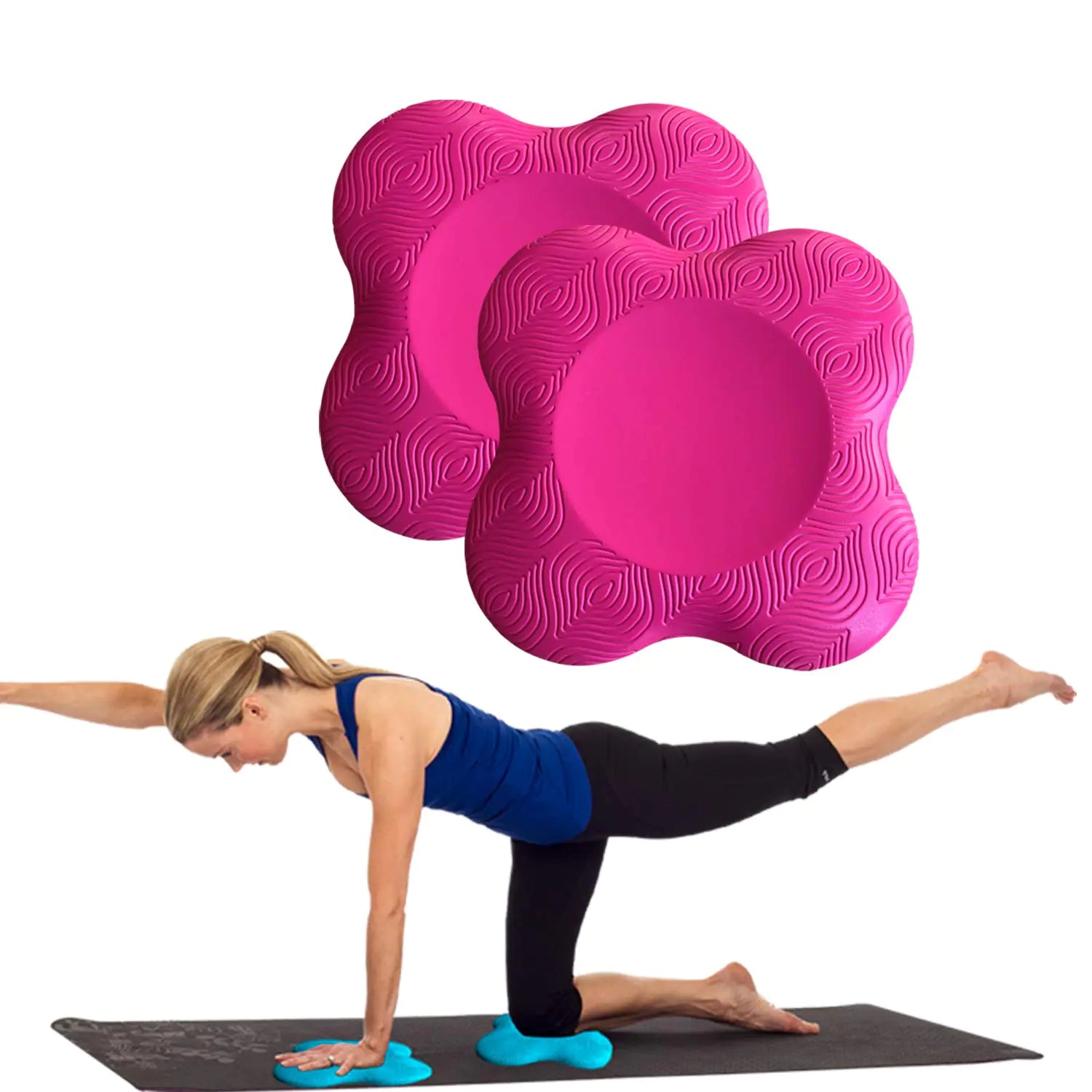Zealtop Yoga Knee Pad Cushion Extra Thick for Knees Elbows Wrist Hands Head Foam Yoga pilates work out kneeling pad (Rose red 2 Packs) - MUSCLEXXX STORE