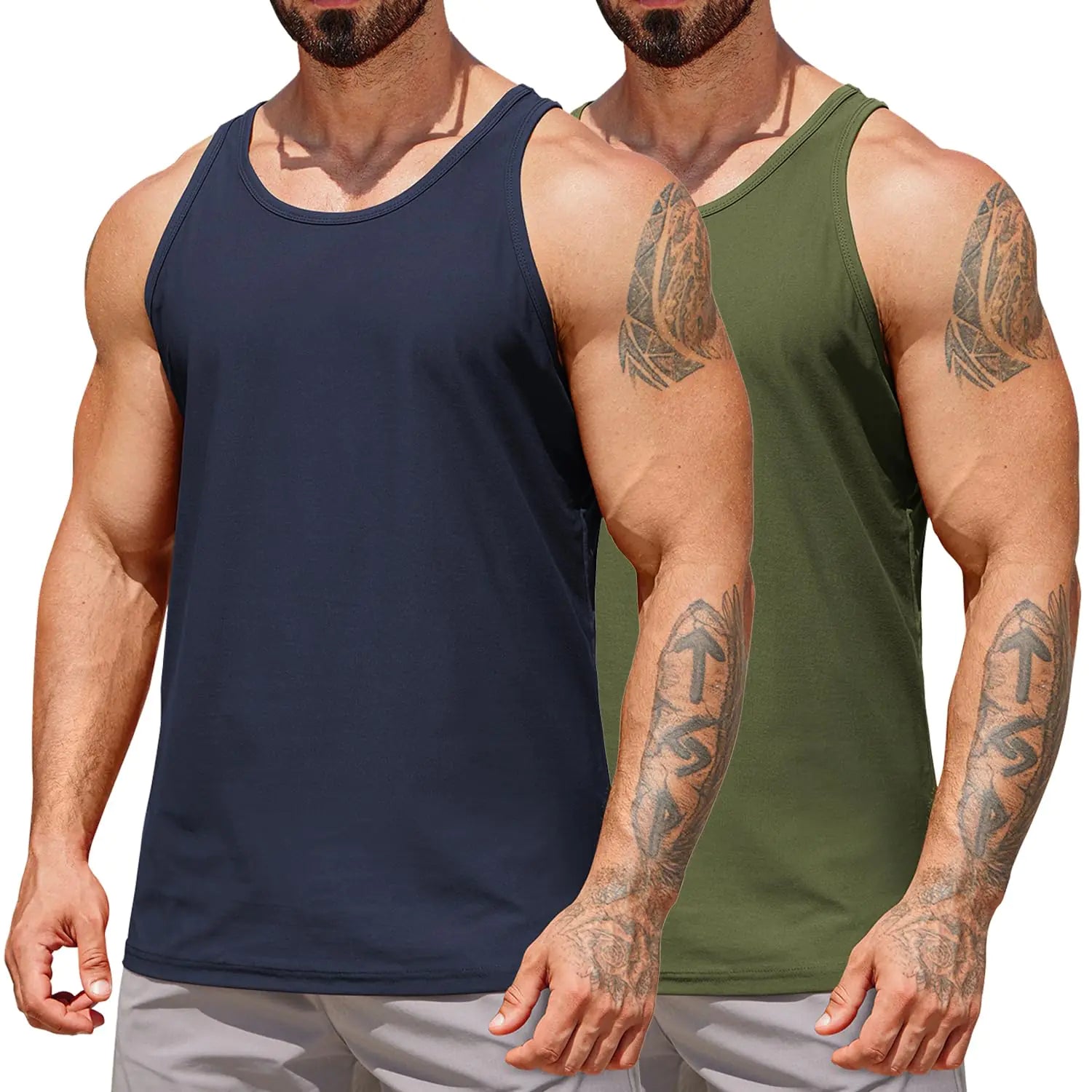 Coofandy Mens Tank Tops Y Back UV Protection 2 Pack - MUSCLEXXX STORE