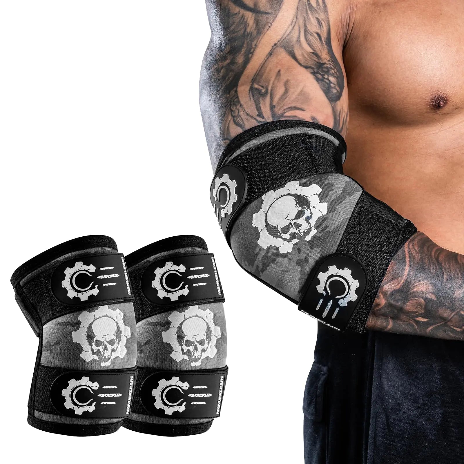 Manueklear 5mm Neoprene Elbow Sleeves With Two Straps - MUSCLEXXX STORE