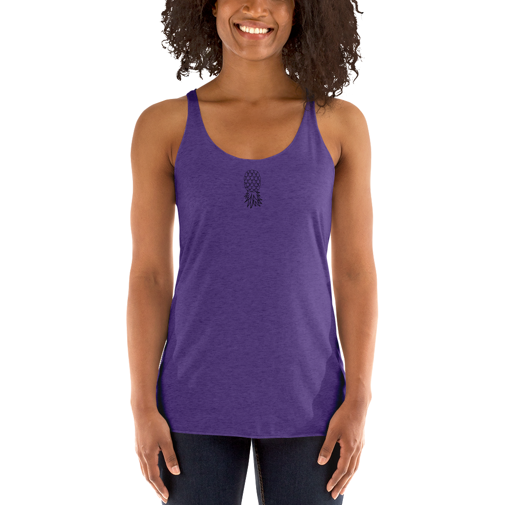 Purple Upside Down Pineapple Women's Racerback Tank Top