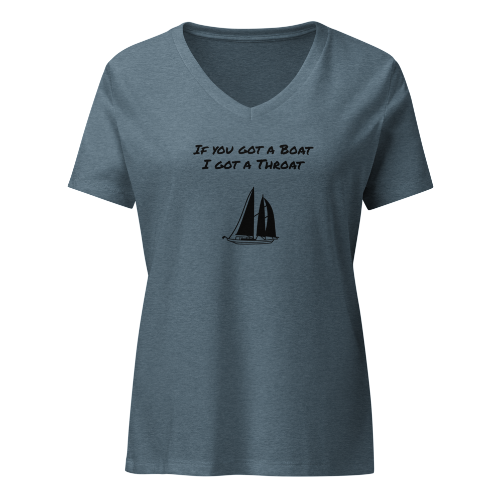 "I got a throat" Women's Relaxed V-Neck T-Shirt