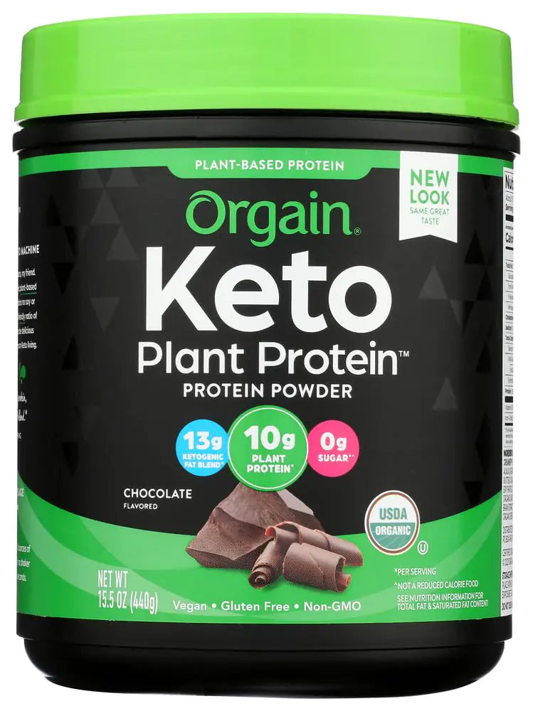 Orgain Organic Keto Vegan Protein Powder Chocolate - 10g Plant Based Protein 0g Sugar* Avocado & Coconut Oil Gluten Free No Dairy Lactose or Soy Ingredients For Smoothies & Shakes 0.97lb