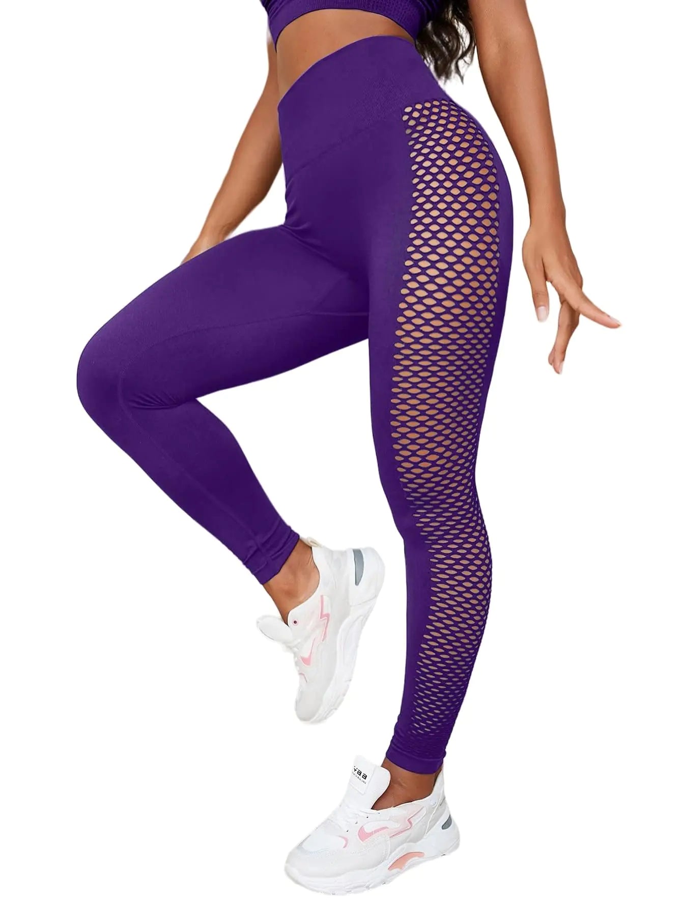 Sexy Yoga Leggings for Women High Waist Seamless Workout Leggings Gym Butt Lift Yoga Pants (PurpleSSmall)… - MUSCLEXXX STORE