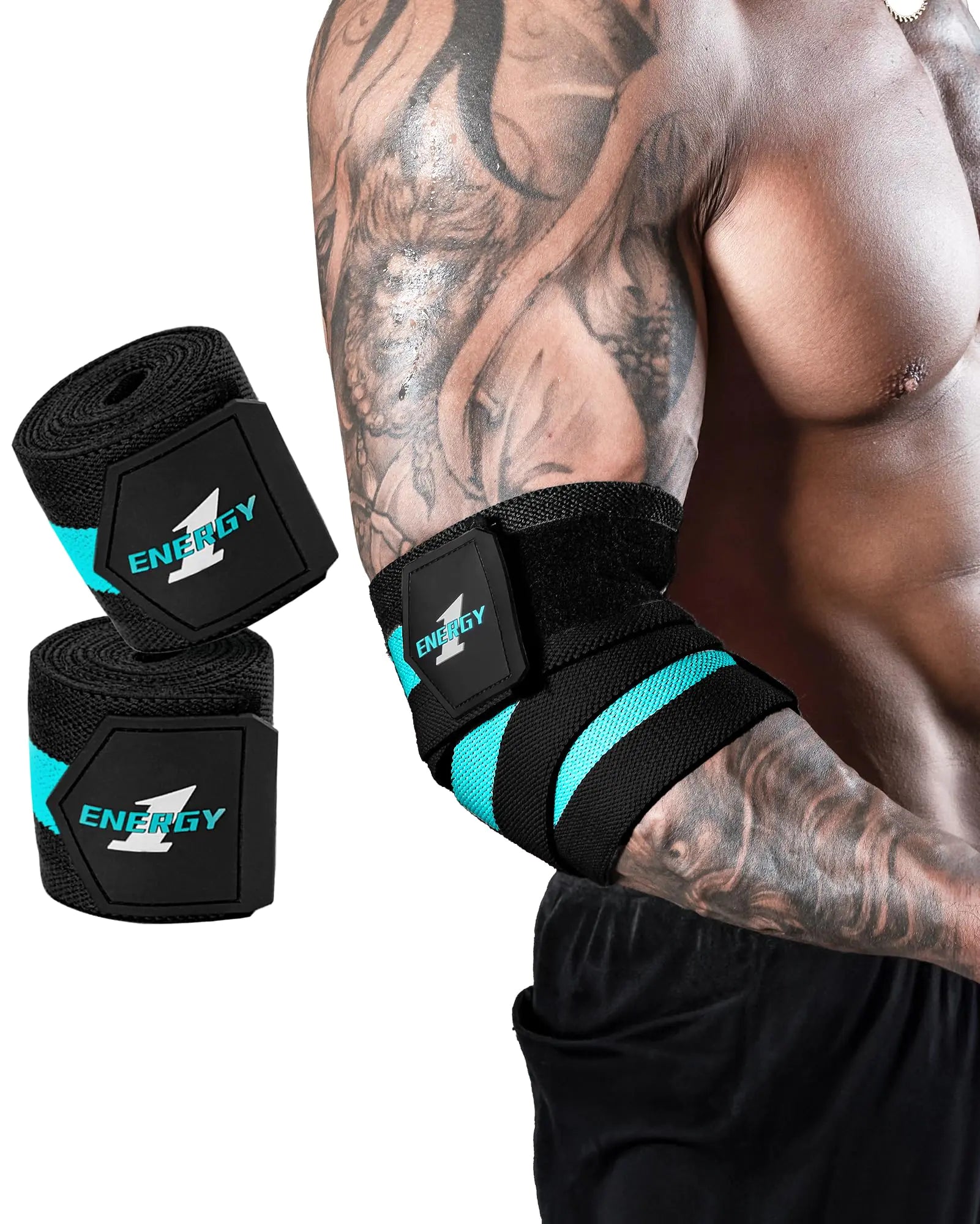 Kcross 47 Inch Elbow Wraps Weightlifting Support Blue Pair - MUSCLEXXX STORE