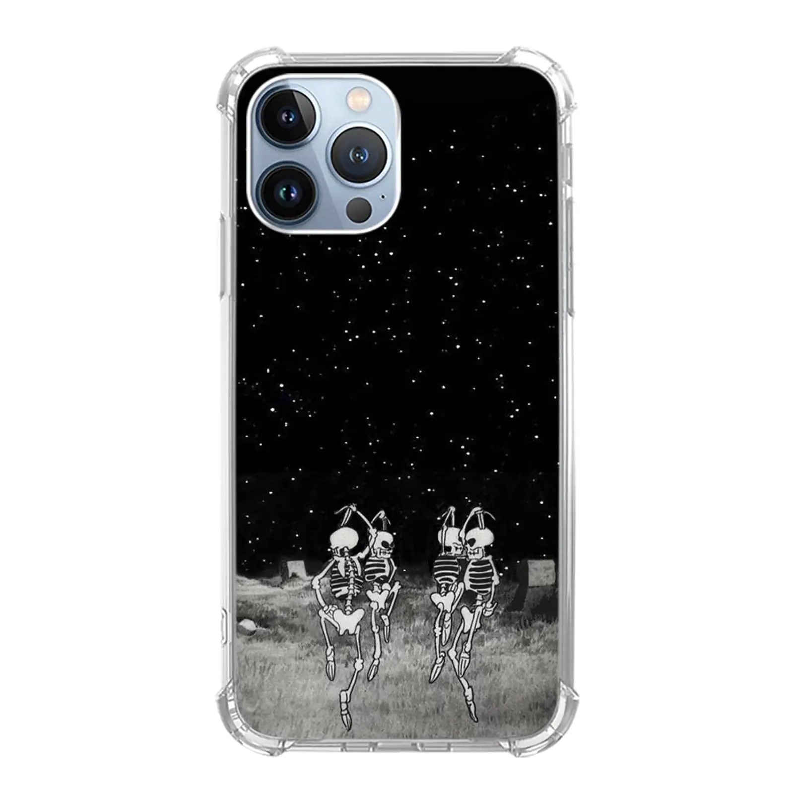KatocZarl Dancing Skulls Phone Case Compatible with iPhone 15 Pro Max,Hippie Skeletons Phone Case for iPhone 15 Pro Max for Women Men Cool Trendy Design TPU Bumper Protective Cover Case