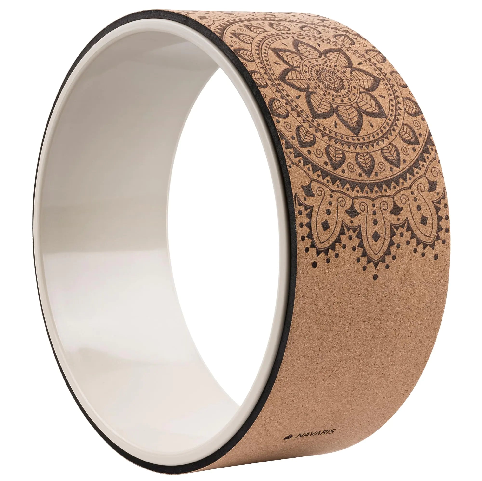 Navaris Yoga Rad Wheel aus Kork - 33 cm Yogarad für Yoga Pilates Gymnastik - Yoga Rolle - Fitness Ring für Stretching - Rückenrolle Pilatesrolle Yogarolle - MUSCLEXXX STORE