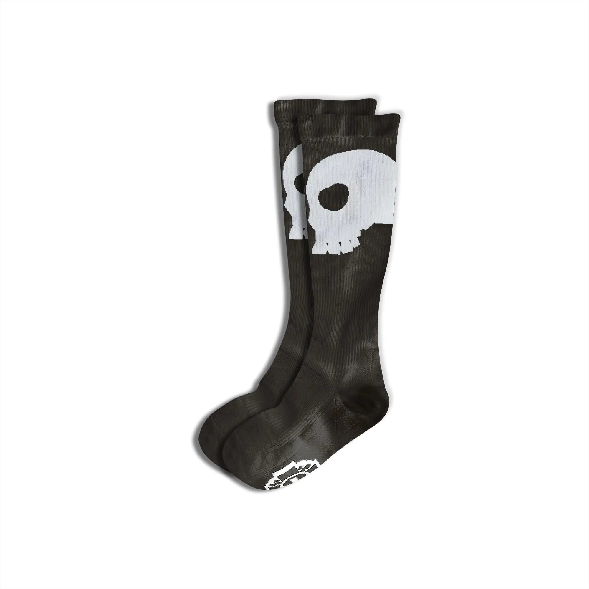 Old Bones Compression Socks: SKULLS - Athletic Socks for Men & Women - 15-20 mmHg (Black 1 Pair)