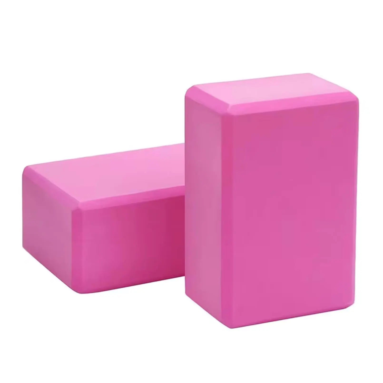 MBKHFLL (Pink-2 Pack) Yoga Block - Supportive Latex-Free Eva Foam - Soft Non-Slip Surface with Beveled Edges for Yoga Pilates Meditation - Yoga Accessories for Stability Balance Deepen Stretches - MUSCLEXXX STORE