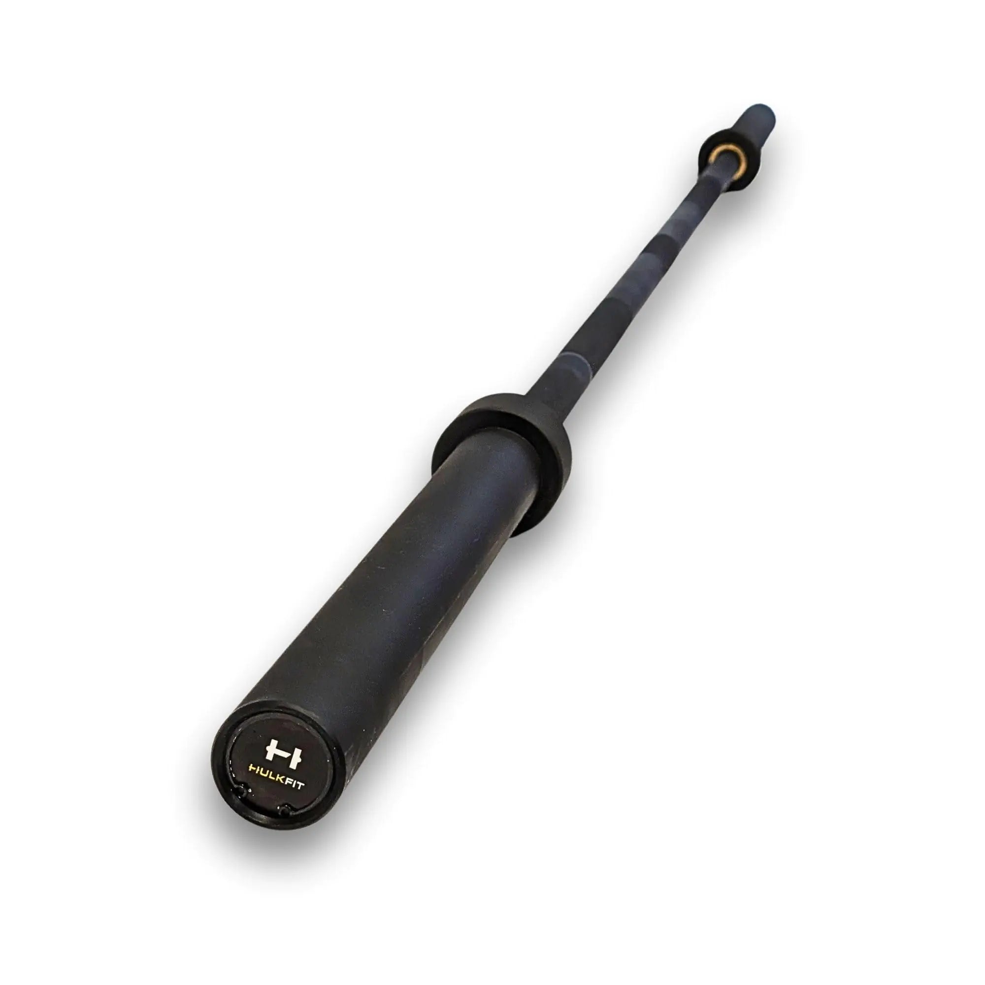 HulkFit Solid 2-Inch Olympic Bar Barbell Weight Lifting Bar 700-Pound Capacity (Black 7-Foot)