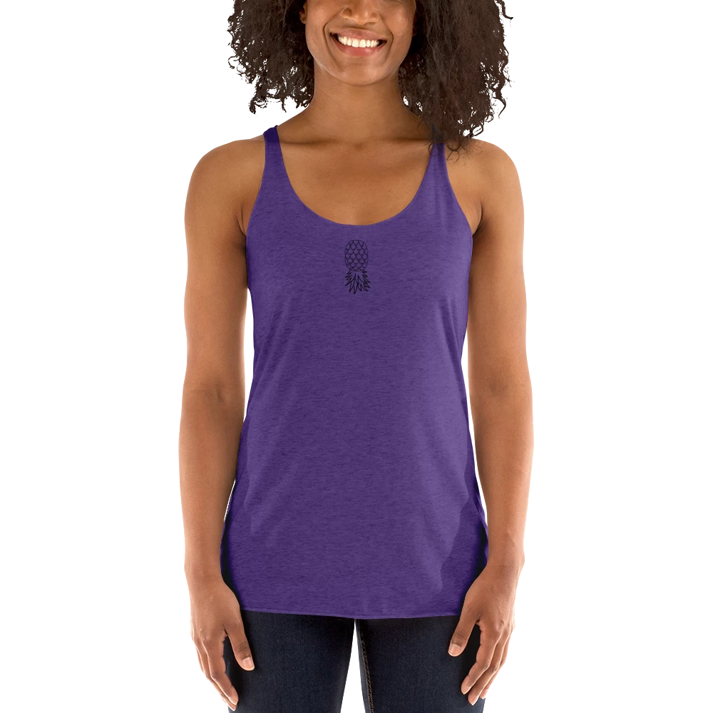 Purple Upside Down Pineapple Women's Racerback Tank Top