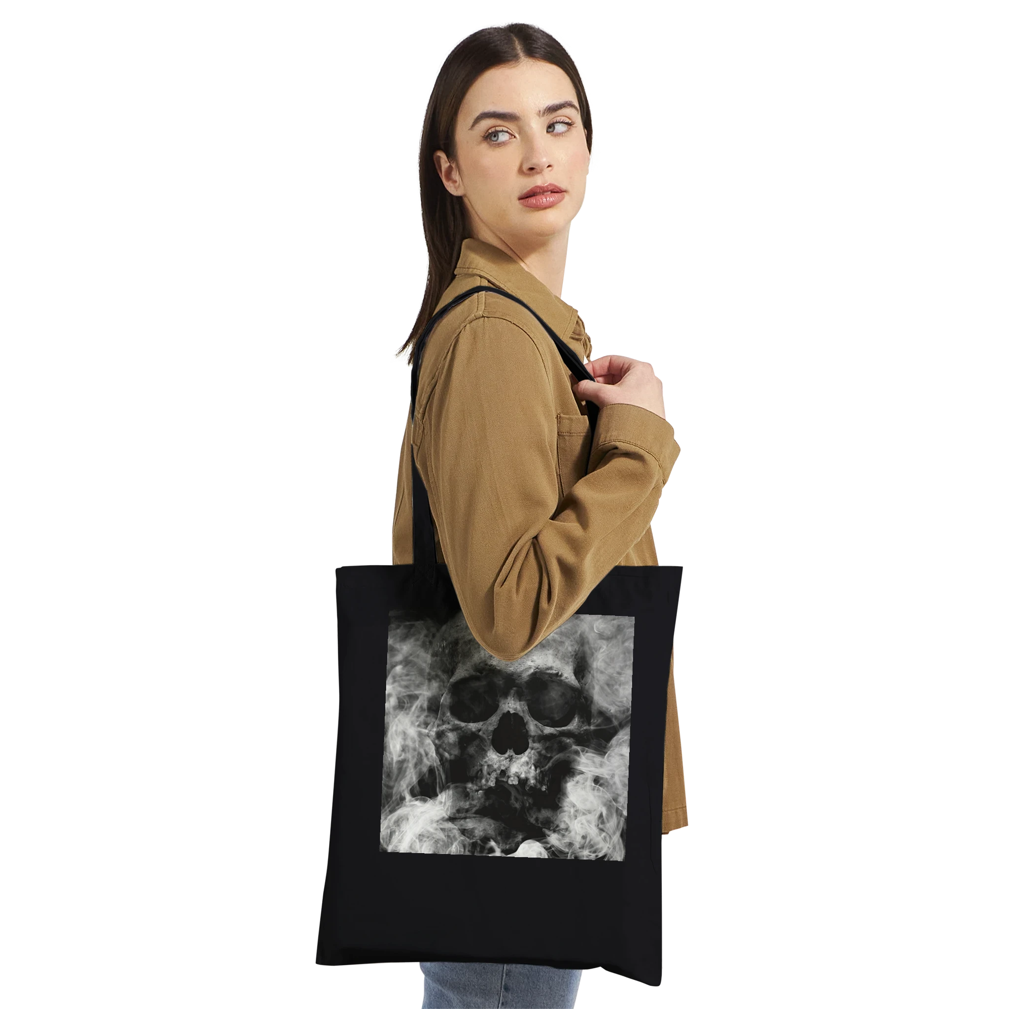 Classic Black 100 Cotton Tote Bag Reinforced Handles