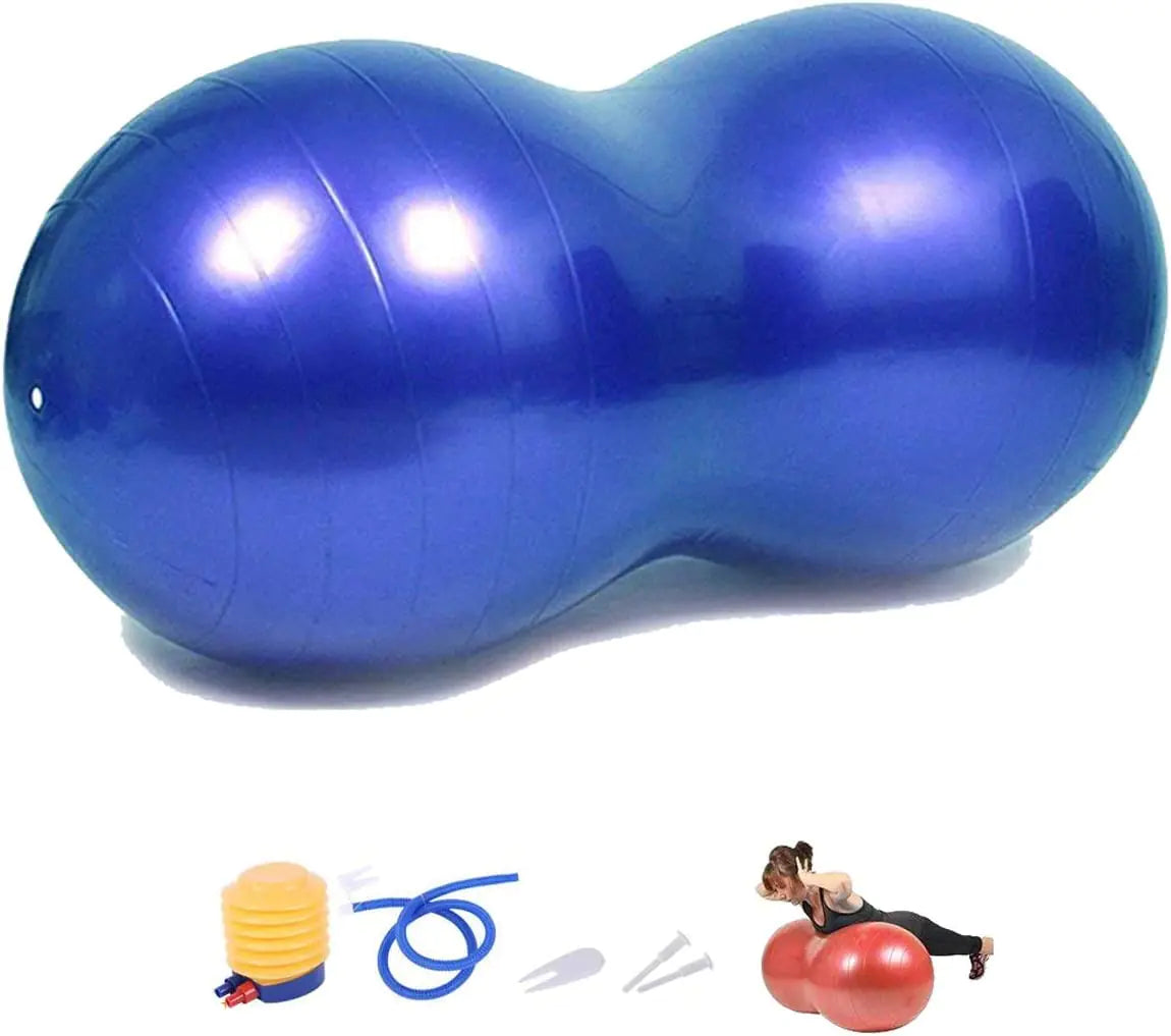 SUYSANP Peanut Shaped Balance Yoga BallGym Rehab Diet Fitness Beginner Kids Adults Yoga Training (0.5 * 1M Blue)