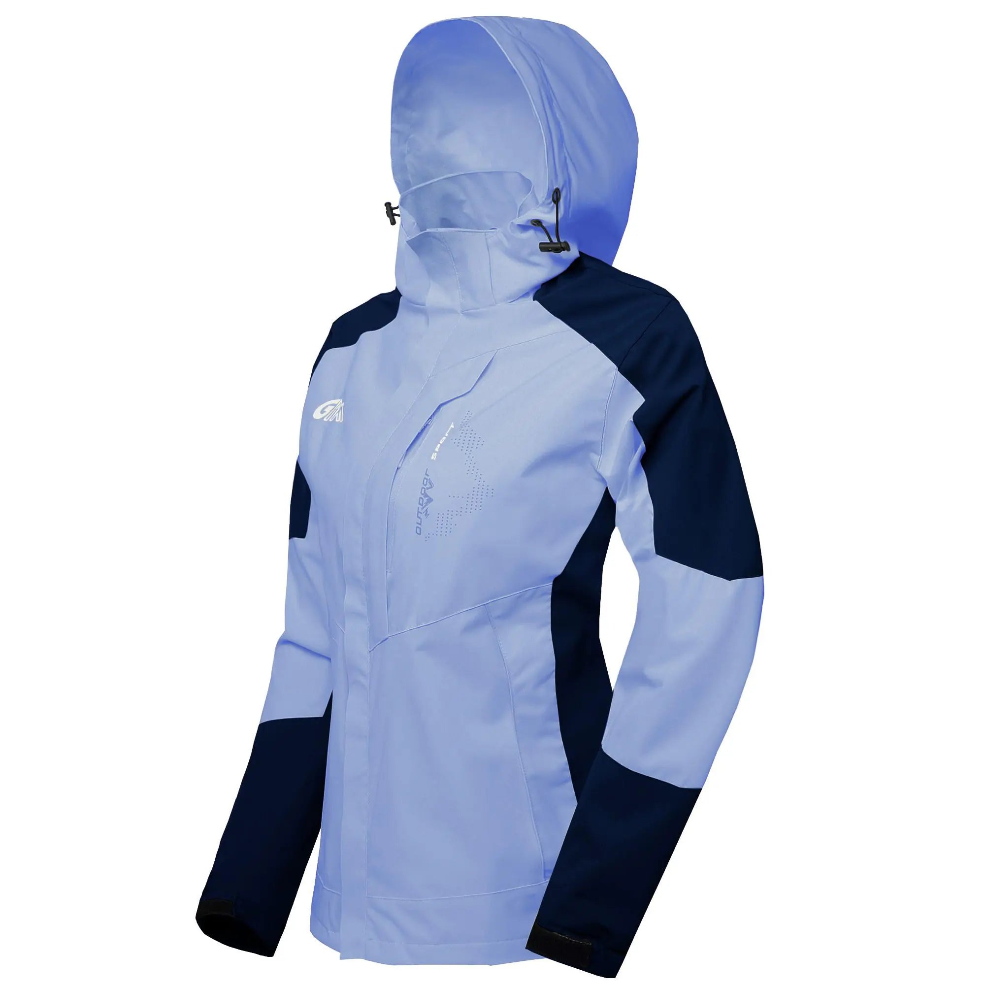 Ginsiom Womens Rain Jackets Waterproof with Hood Lightweight Rain Suit for Women Ladies Rain Coats Outdoor Windbreaker(Blue - 2XL)