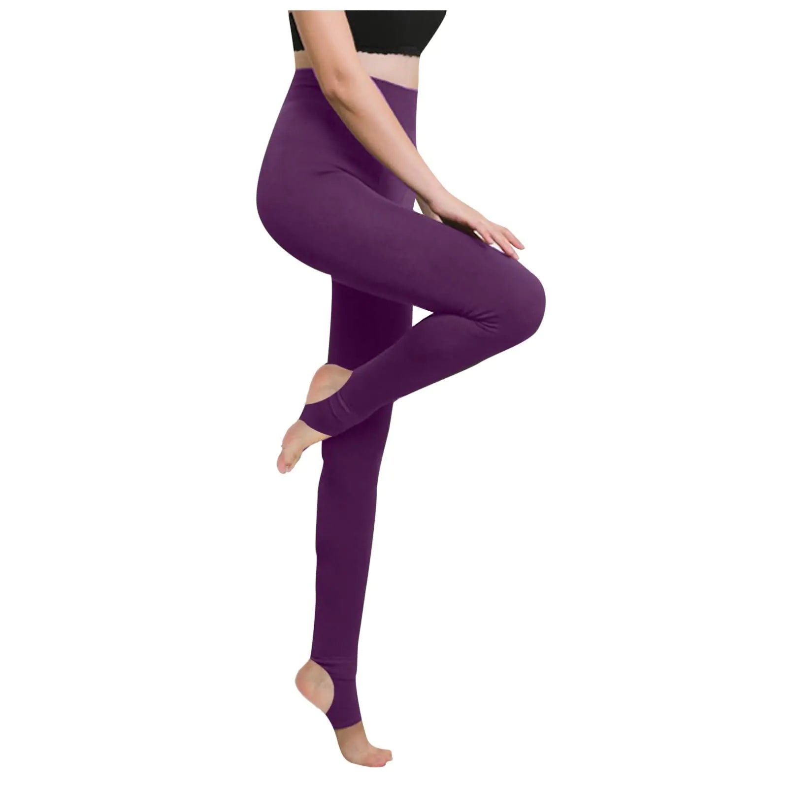 Fleece Leggings for Women Winter Thick Tights Warm Thermal Velvet Pants Tummy Control Soft Stretchy Yoga Pants Elastic High Waisted Workout Hiking Pants(A-PurpleSmall)