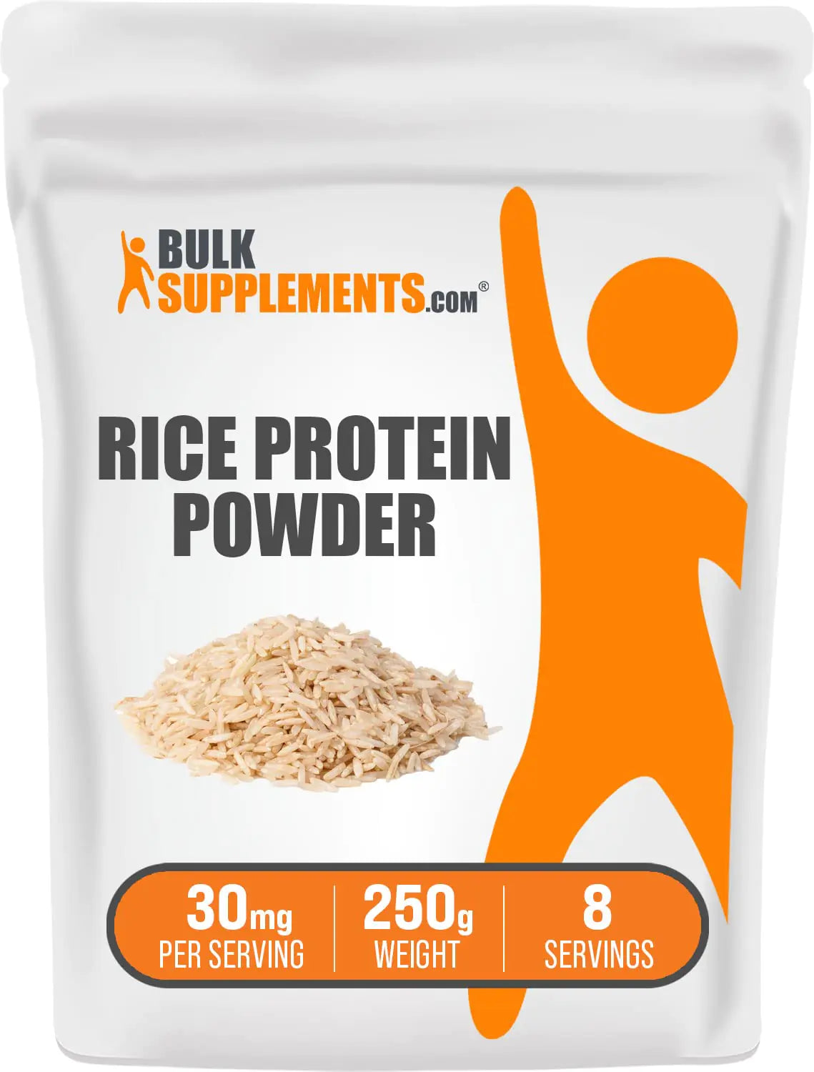 BulkSupplements.com Organic Rice Protein Powder - Unflavored Protein Powder Plant Protein Powder - Vegan Dairy Free & Gluten Free 30g per Serving 250g (8.8 oz) (Pack of 1)