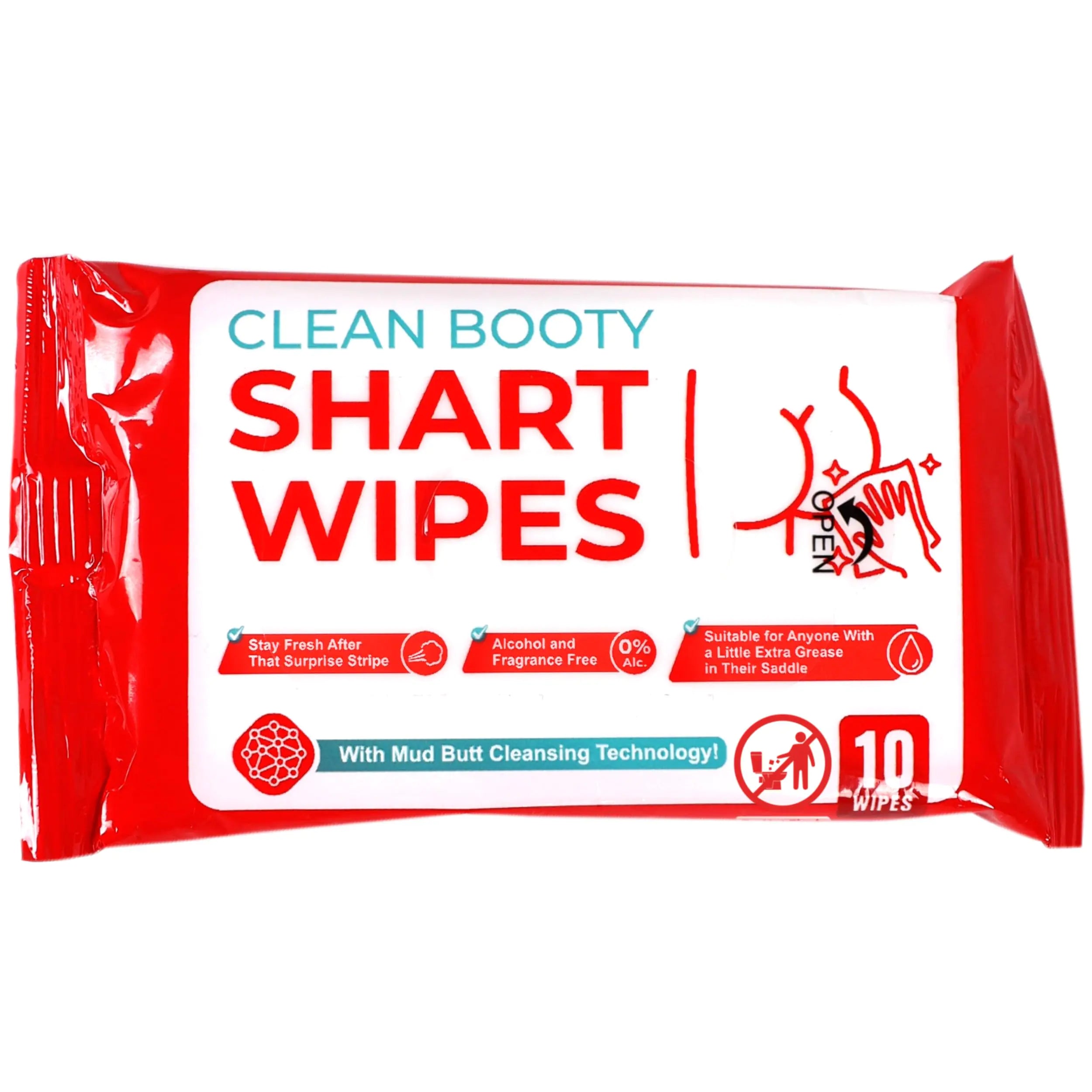 Prank Funny Shart Butt Wipes 1Pk by Witty Yeti. 10 Ct Hilarious Potty Humor Wet Wipe Gag Gift. Functional Prank Pack Great for Friends or Family. Disposable Moist Towelettes for When Oops That Wasnt a Fart