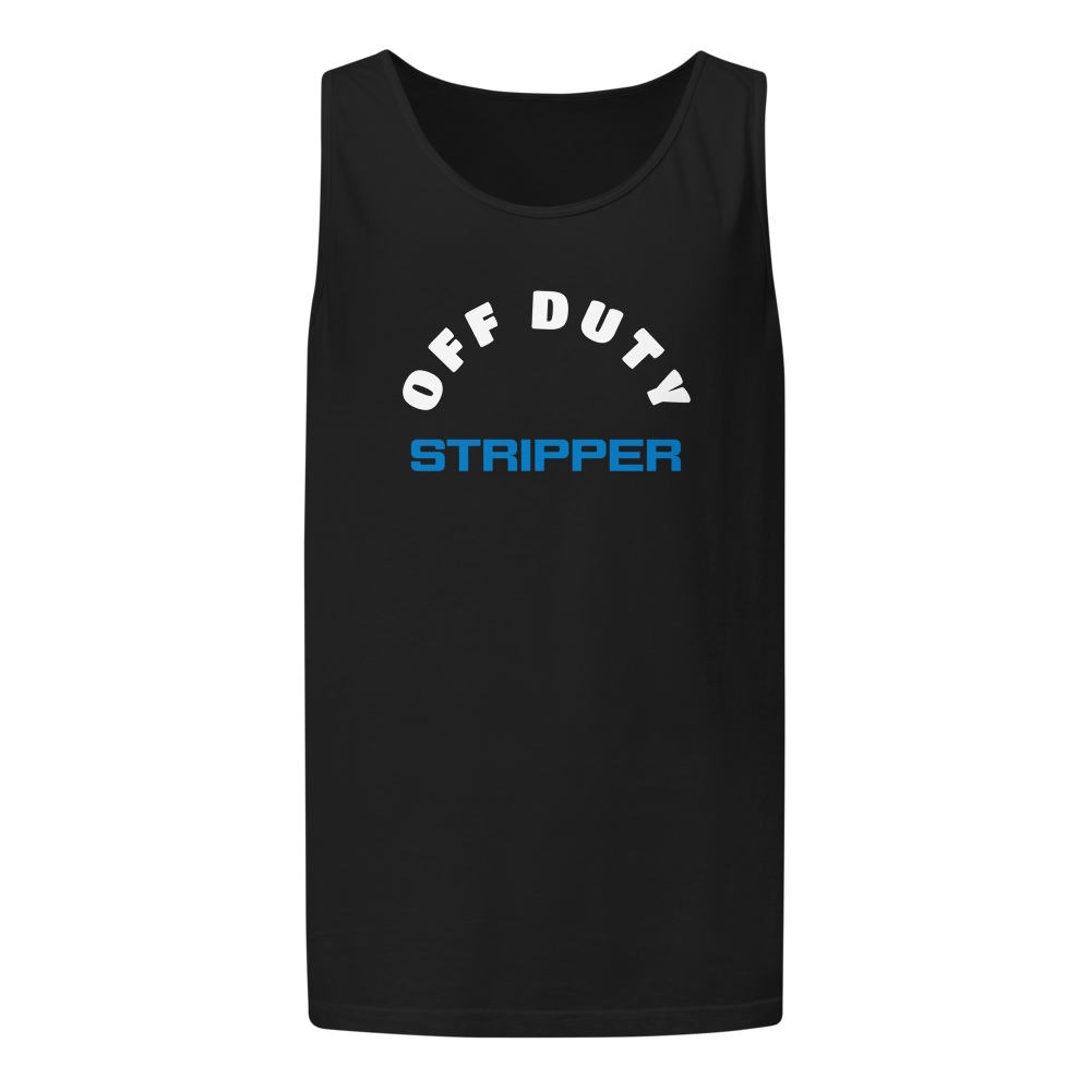 Off Duty Stripper black tank top 6.1 oz cotton pigment dyed – MUSCLEXXX