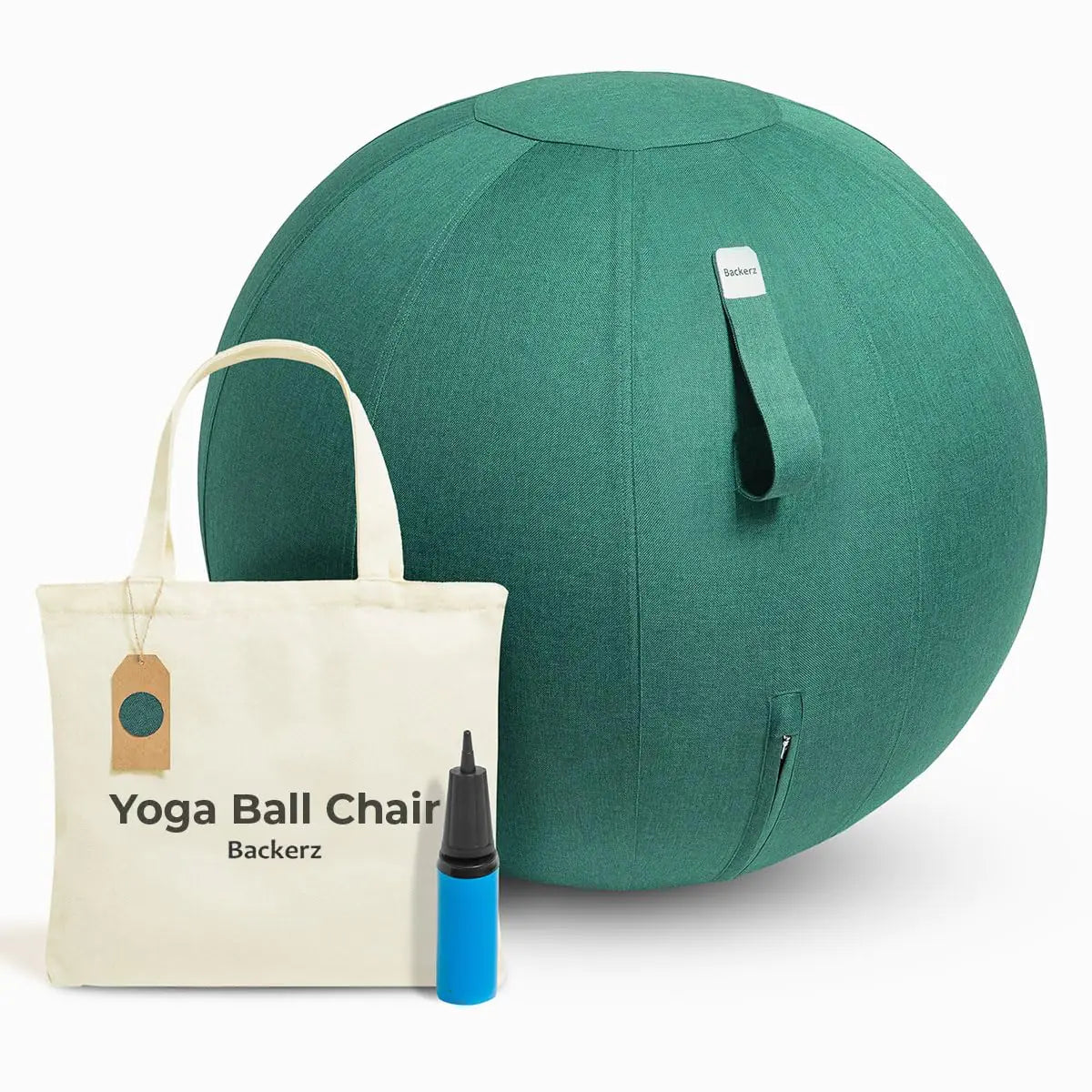 Backerz Balance Ball Chair for Office & Home - Ergonomic Exercise Ball for Posture & Back Pain Relief Yoga Ball Chair - Sitting Ball with Washable Linen Cover