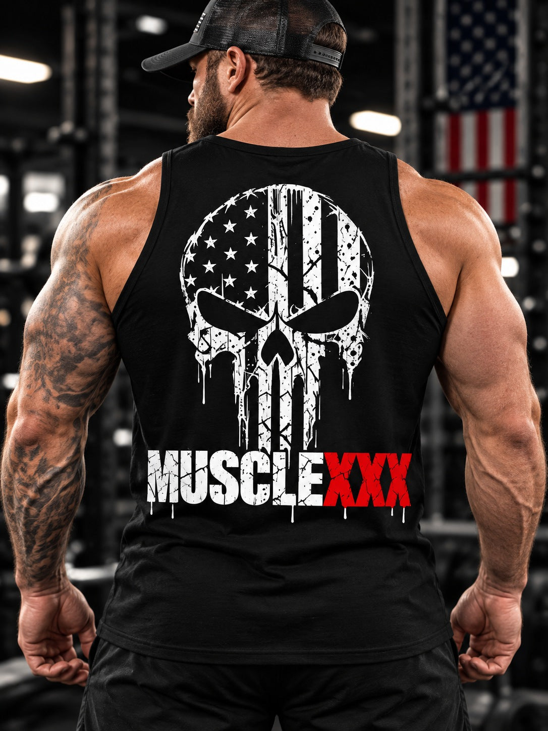 MUSCLEXXX unisex cotton skull tank top for workouts
