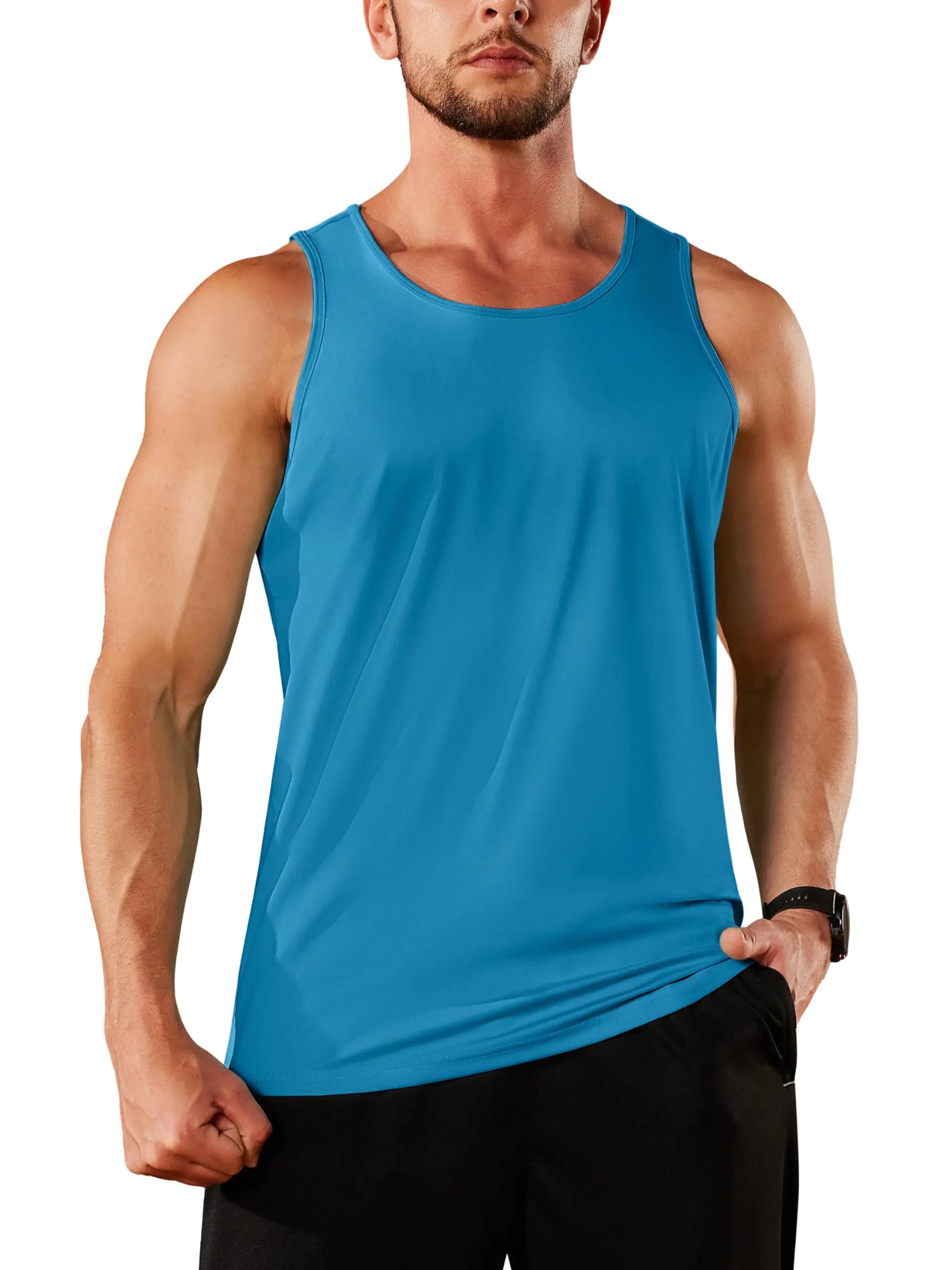 Tacvasen Mens UV Sleeveless Tank Top UPF 50 Plus Breathable