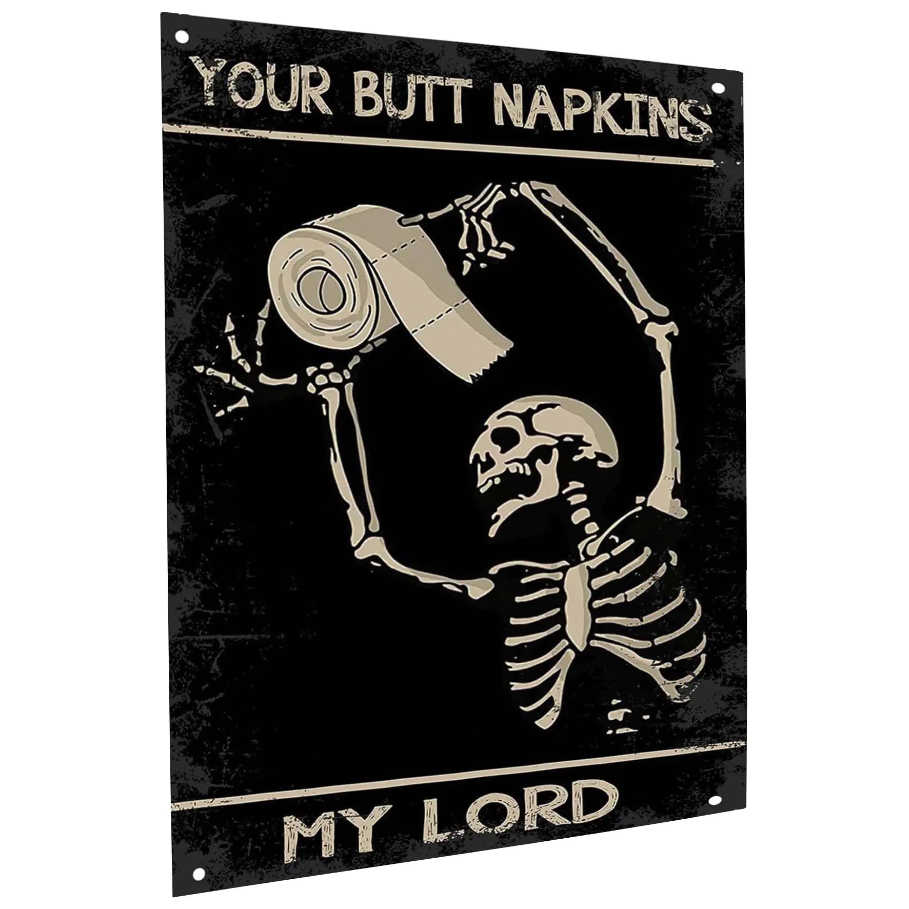 Carastora Vintage Metal Tin Sign Funny Sarcastic Party Wall Art Decor Signs Funny Skull Bathroom Signs Medieval Themed Home Room Rustic Toilets Vintage Posters Skull Enthusiast Novelty Gifts My Lady