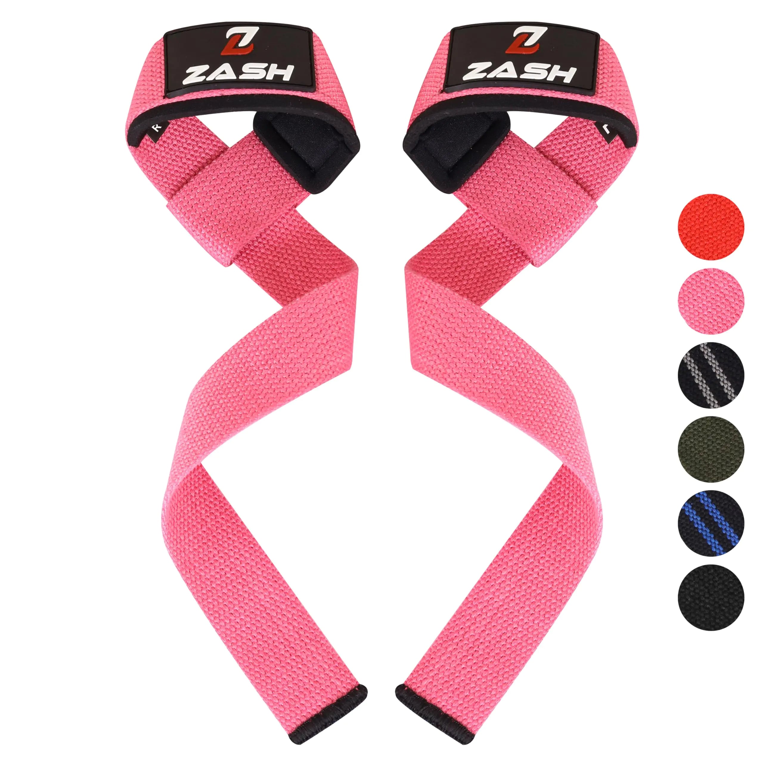 ZASH Lifting Straps for Heavy Weightlifting Gym Workout Deadlifting and Powerlifting Straps with Comfortable Neoprene Padded Along with 23 inch Cotton Durable Bodybuilding & Strength Training Lifting Wrist Strap for Men and Women. (Pink)