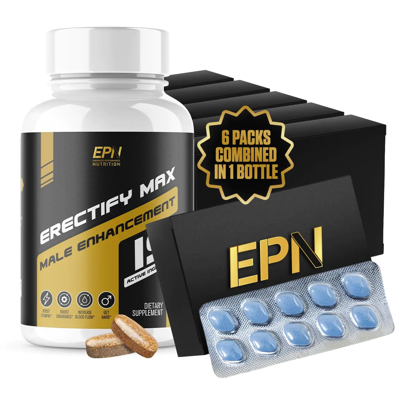 ERECTIFY MAX Pills for Men Fast Acting Erection Support | #1 New Ultra Dosed Male Enhancement to Maximize Blood Flow Thickness & Boost Libido | Horny Goat Weed + 18 Ingredients - 60 Pills